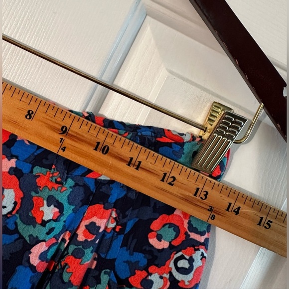 ELEVENSES Anthropologie Sz 2 “Coral Floral” Beautiful Blue Lined Pull-On Silky - Picture 5 of 13